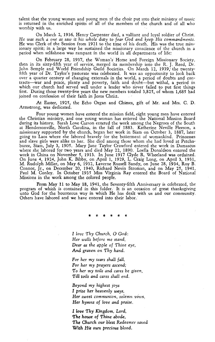 75th Anniversary Program page 1